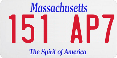 MA license plate 151AP7