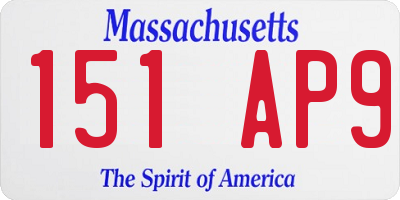MA license plate 151AP9