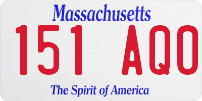 MA license plate 151AQ0