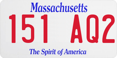 MA license plate 151AQ2