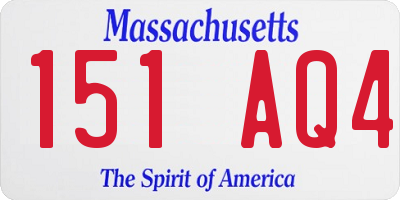 MA license plate 151AQ4