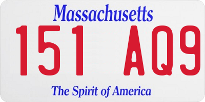 MA license plate 151AQ9