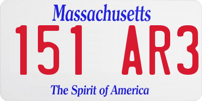 MA license plate 151AR3