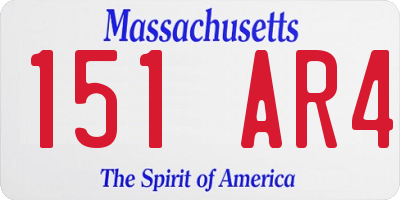 MA license plate 151AR4