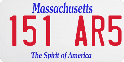 MA license plate 151AR5