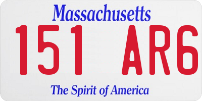 MA license plate 151AR6