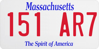 MA license plate 151AR7