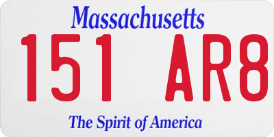 MA license plate 151AR8