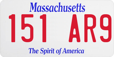 MA license plate 151AR9
