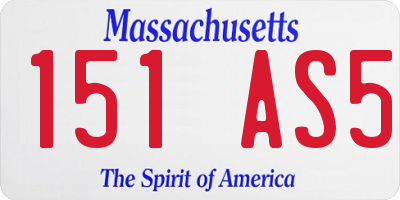 MA license plate 151AS5