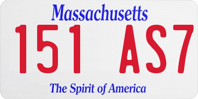 MA license plate 151AS7