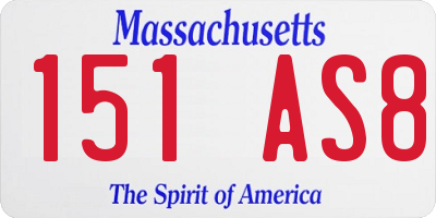 MA license plate 151AS8