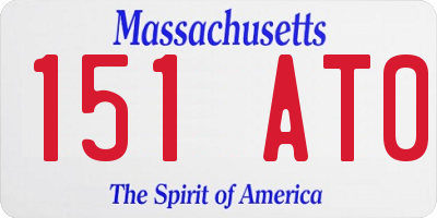 MA license plate 151AT0