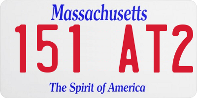 MA license plate 151AT2