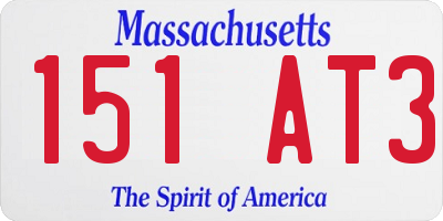 MA license plate 151AT3