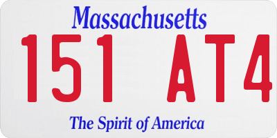 MA license plate 151AT4
