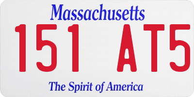 MA license plate 151AT5
