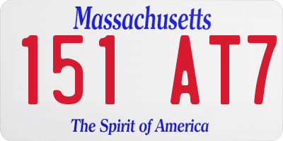MA license plate 151AT7