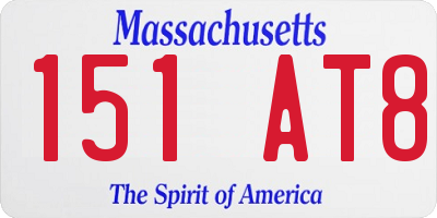 MA license plate 151AT8