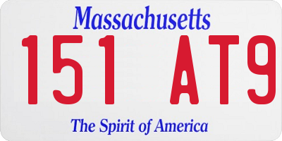 MA license plate 151AT9