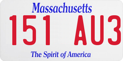 MA license plate 151AU3