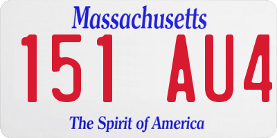 MA license plate 151AU4