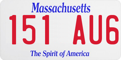 MA license plate 151AU6