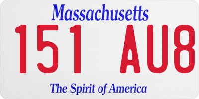 MA license plate 151AU8
