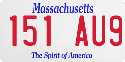 MA license plate 151AU9