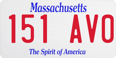 MA license plate 151AV0