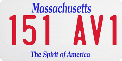 MA license plate 151AV1