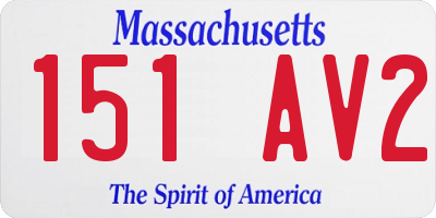 MA license plate 151AV2
