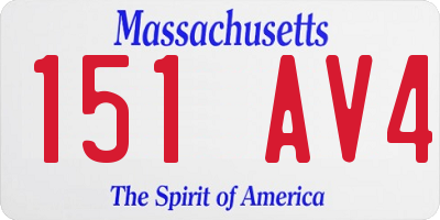 MA license plate 151AV4