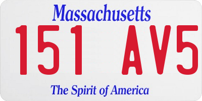 MA license plate 151AV5