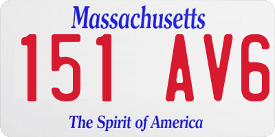 MA license plate 151AV6