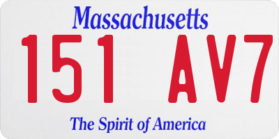 MA license plate 151AV7