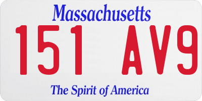 MA license plate 151AV9