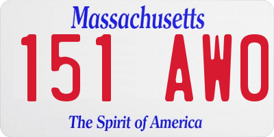 MA license plate 151AW0