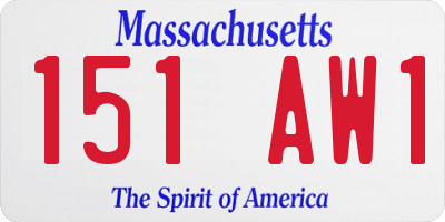 MA license plate 151AW1