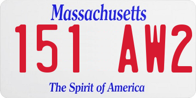 MA license plate 151AW2