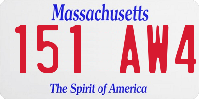 MA license plate 151AW4