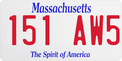MA license plate 151AW5