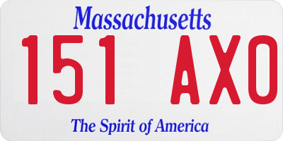 MA license plate 151AX0