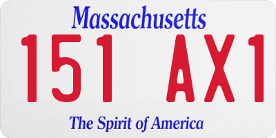 MA license plate 151AX1