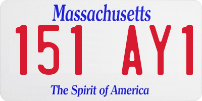 MA license plate 151AY1