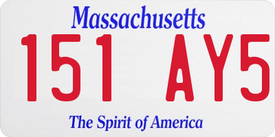MA license plate 151AY5