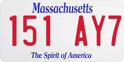 MA license plate 151AY7
