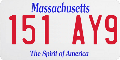 MA license plate 151AY9