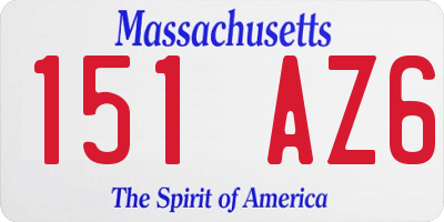 MA license plate 151AZ6