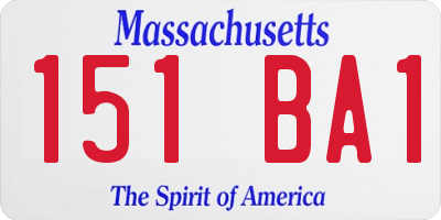 MA license plate 151BA1